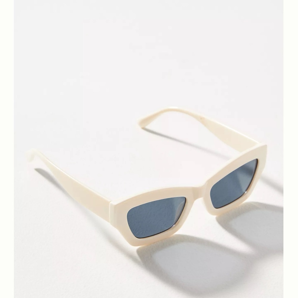 Anthropologie Cream Blocked Cat-Eye Sunglasses - Picture 5 of 5